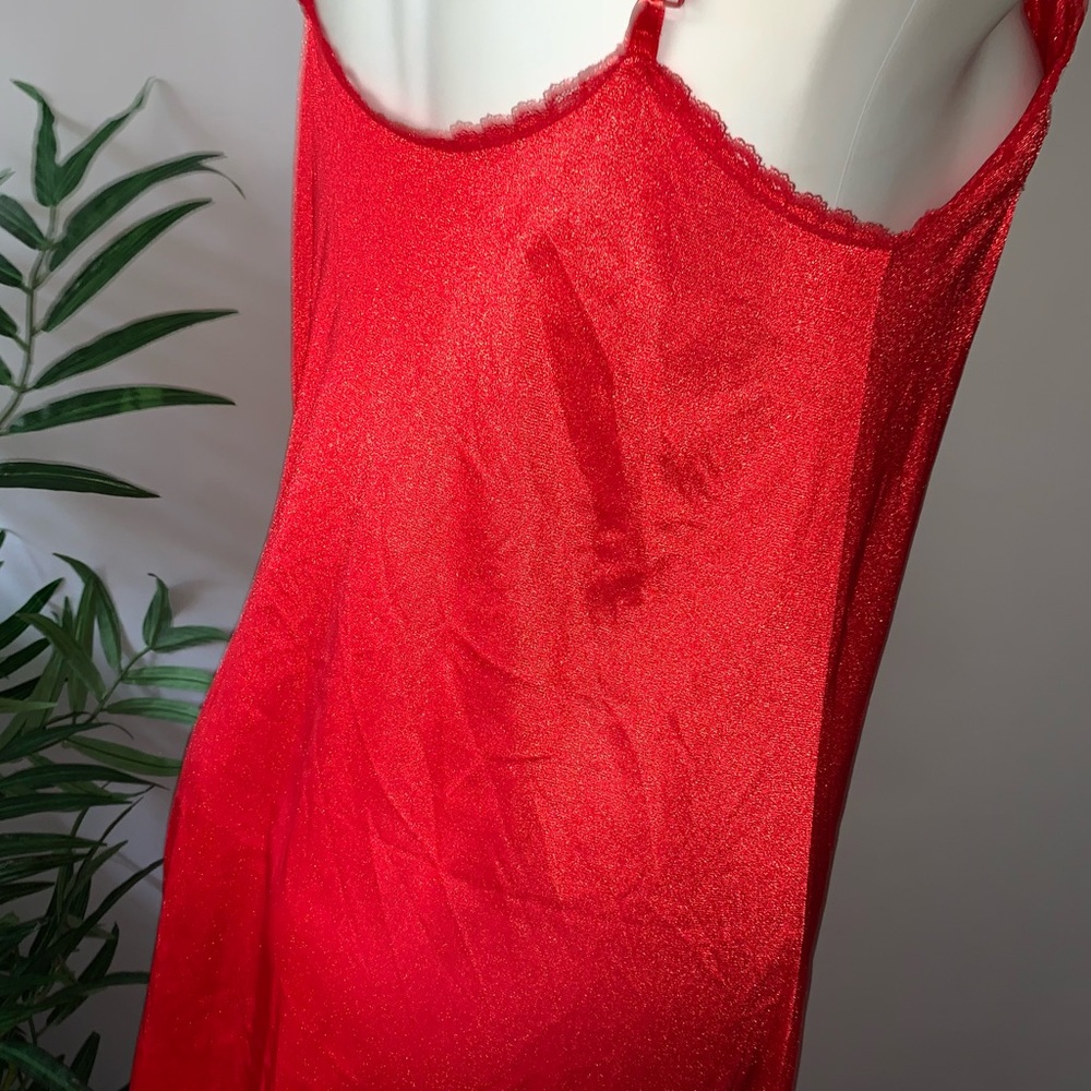 v i n t a g e :: Vibrant Floral Satin Nylon Lace Nightgown Slip Dress - Picture 13 of 14